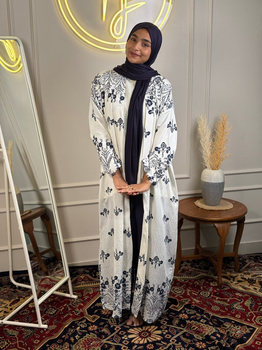 Women’s Dubai Imported Printed Shrug Set with Inner & Loose Pants – 56 Inch Modest Summer Co-ord Set Fit Up to 4XL