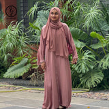 Imported Rose Gold TikTok Abaya + Malaysian Hijab | Elegant Modest Outfit