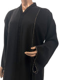 Korean Nida Abaya with bronze glitter lace with black beads