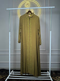 Women’s Embroidered Feeding Friendly Maxi Dress – 56 Inch Cotton Modest Dress Fit Up to XXL
