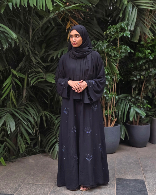 Chiffon Layered Multicoloured Beadwork Abaya – Premium Imported Edition