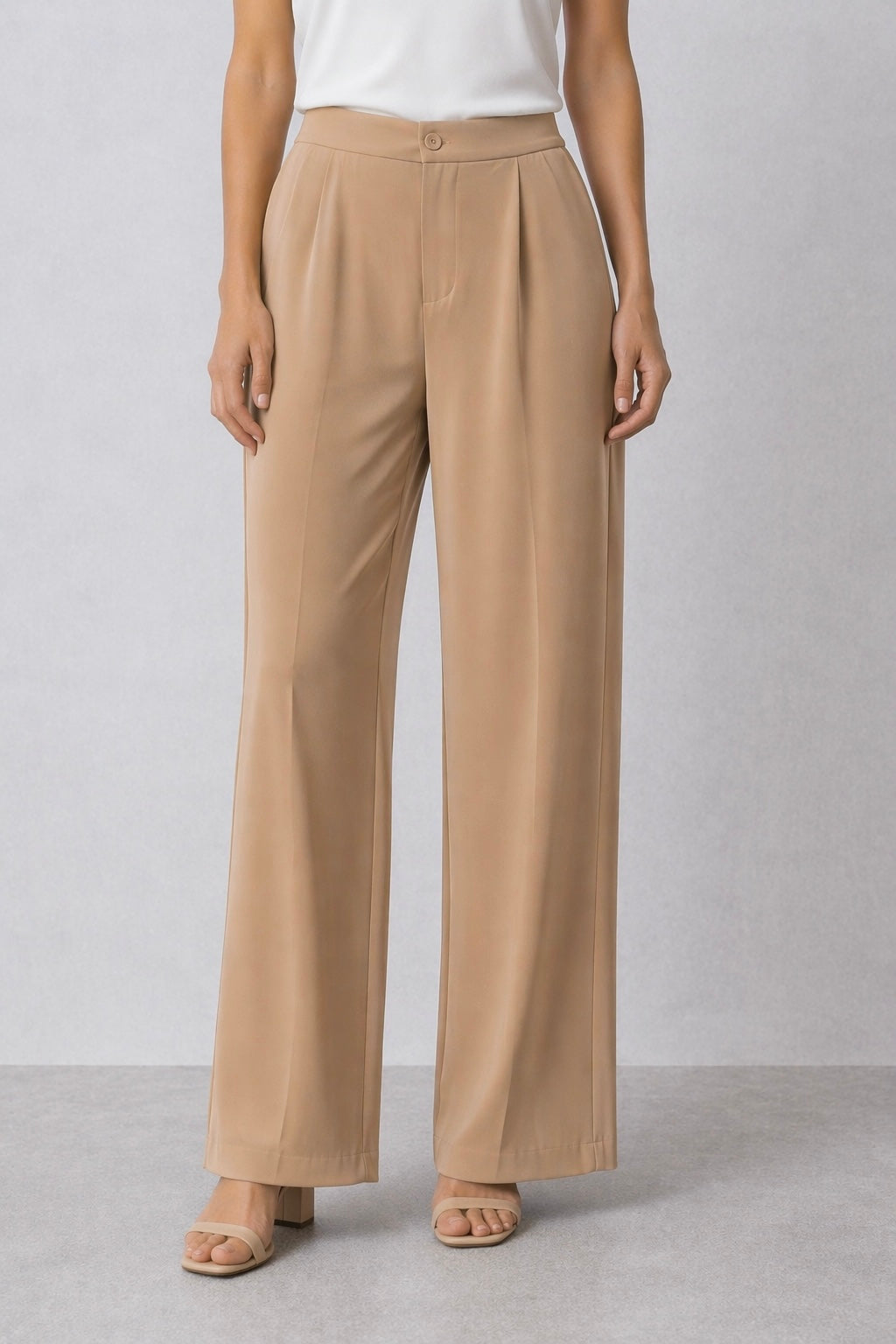 Straight Fit Baggy Korean Pants for Women - Camel