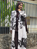Women’s Dubai Imported Printed Shrug Set with Inner & Loose Pants – 56 Inch Summer Friendly Free Size Fit Up to 4XL
