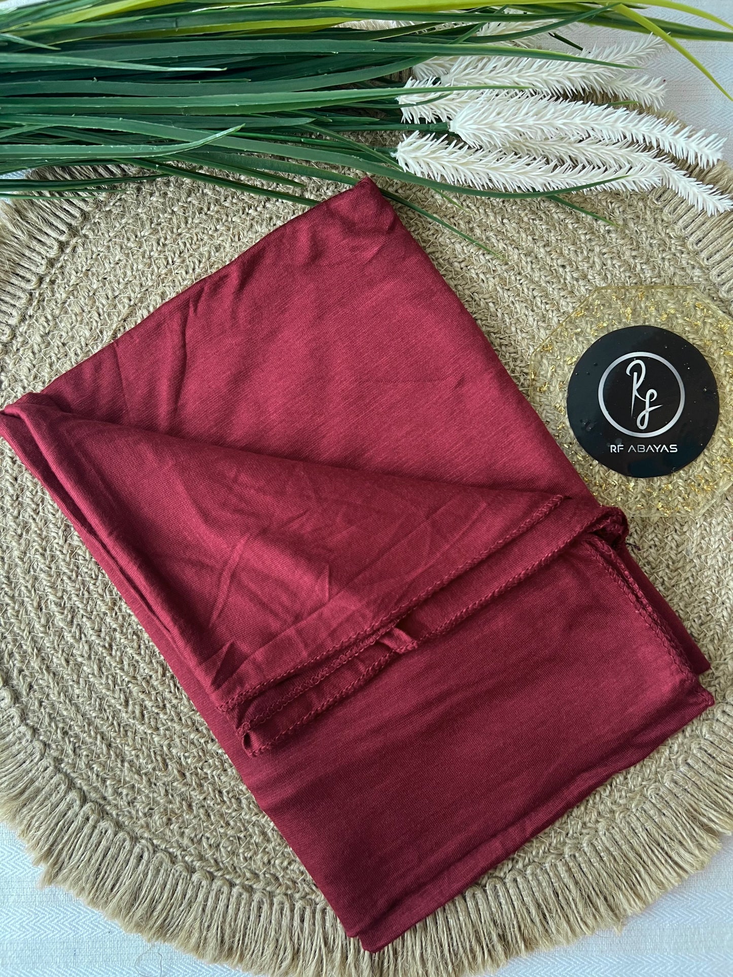 RF Abayas Bamboo Jersey Hijab in soft, breathable fabric with a smooth, natural drape, perfect for comfortable modest wear.