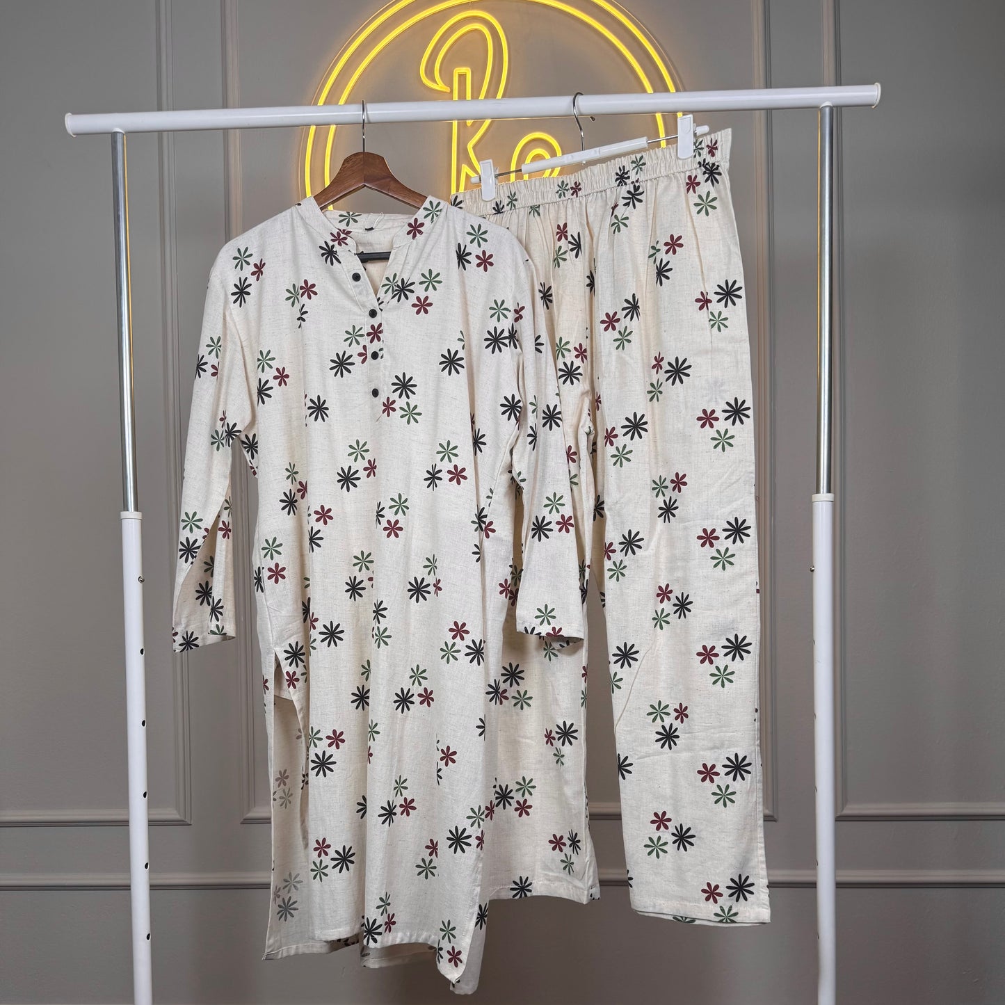 Linen Cotton Cordset - Size - XXL