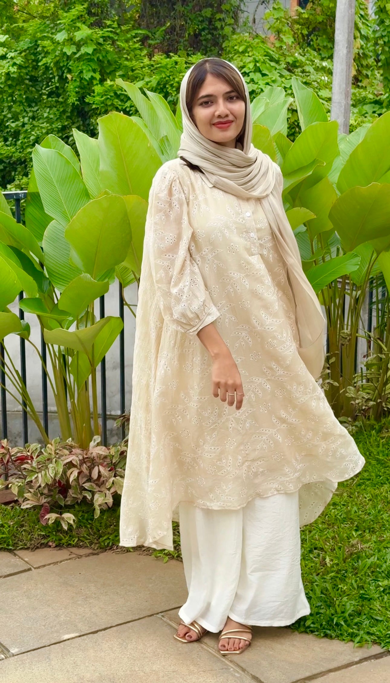 RF Abayas cotton Hakoba coord set with high-low top and palazzo, designed for up to 3 XL, showcasing vibrant fabric and comfortable fit.