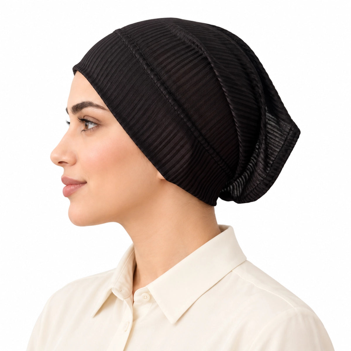 Ribbed Jersey Hijab Tube Cap – front view