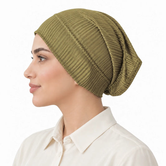 Ribbed Jersey Hijab Tube Cap – side view