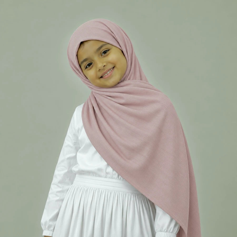 Kids Jersey Hijab – Moja in Dusty Pink – RF Abayas & Hijabs