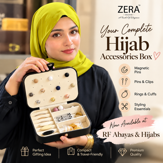 Zera hijab pin organizer gift box with 46 pieces, open view