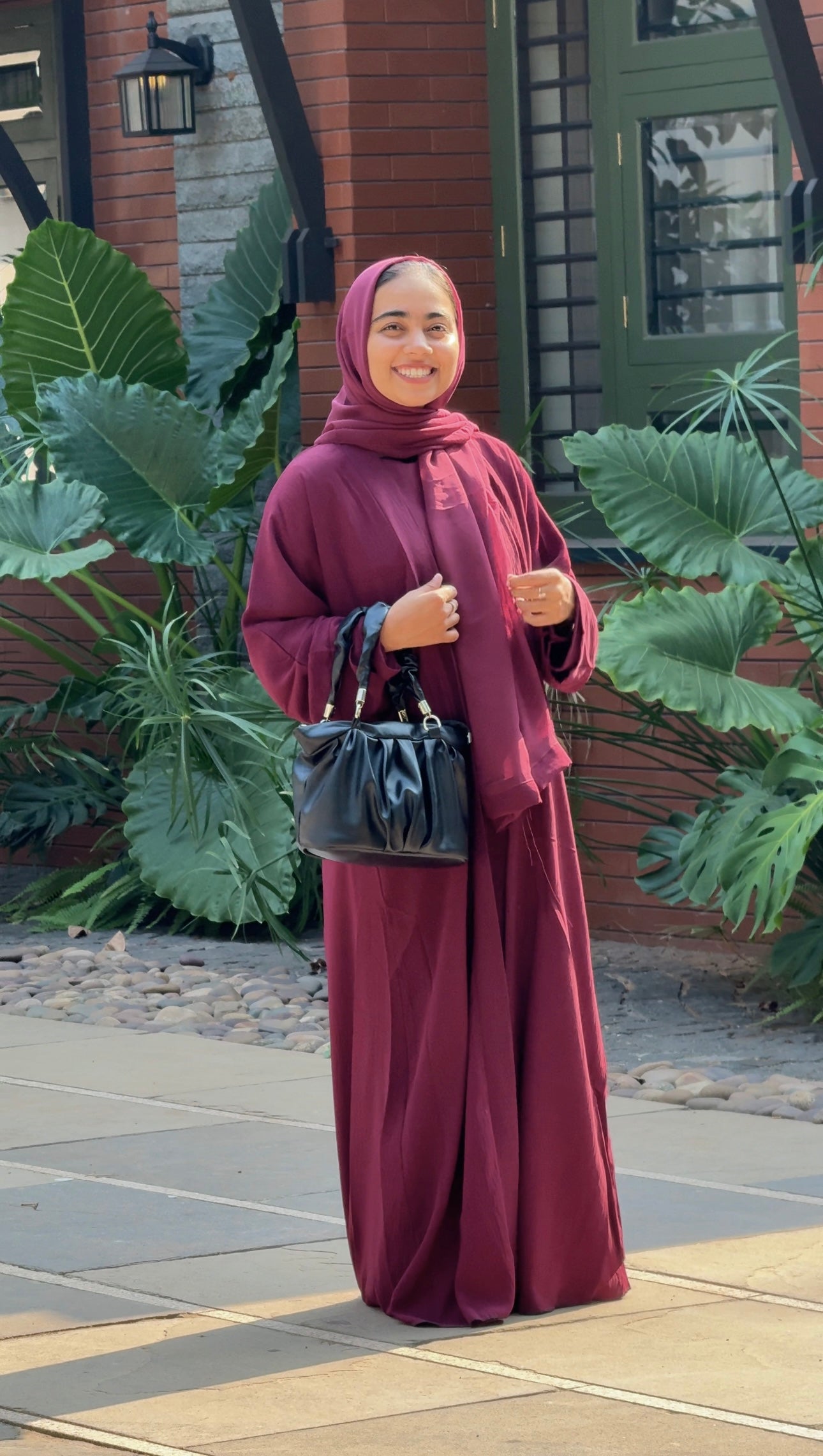 CEY Crush Overcoat Abaya Set – Grape - RF Abayas