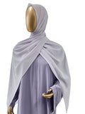 CEY Denim Blue Abaya with Exquisite Hand Embroidery Bead Work - RF Abayas