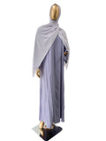 CEY Denim Blue Abaya with Exquisite Hand Embroidery Bead Work - RF Abayas