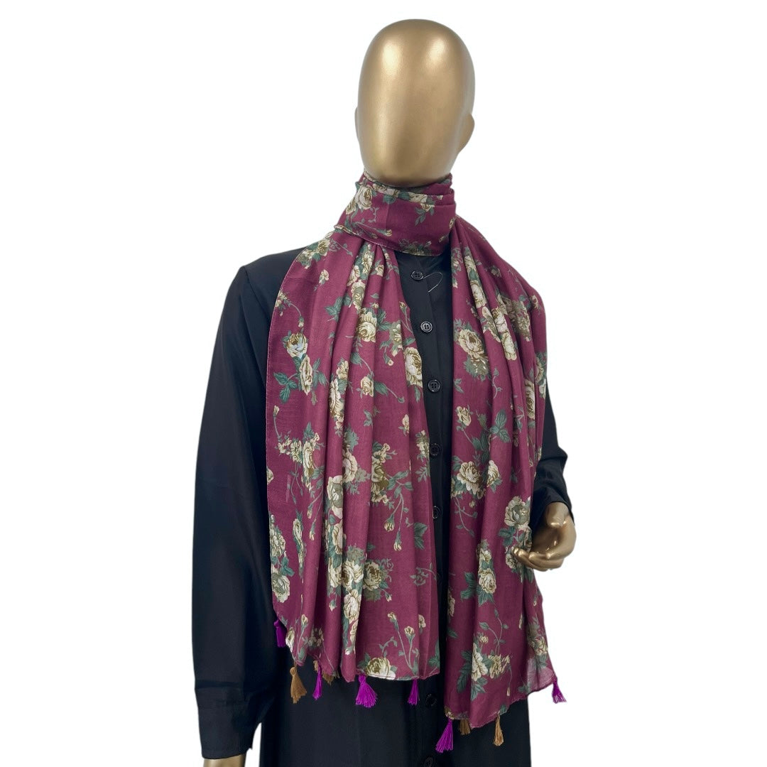 Cotton Floral with Tassels (Digital Print) - RF Abayas