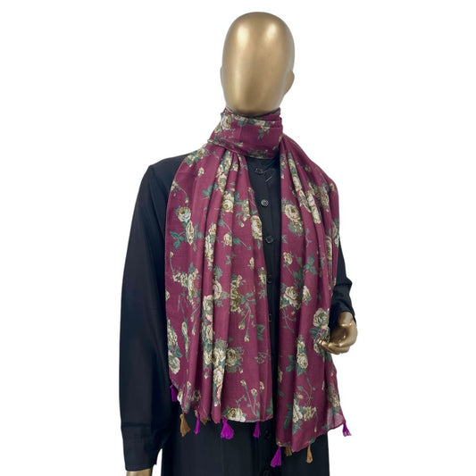 Cotton Floral with Tassels (Digital Print) - RF Abayas