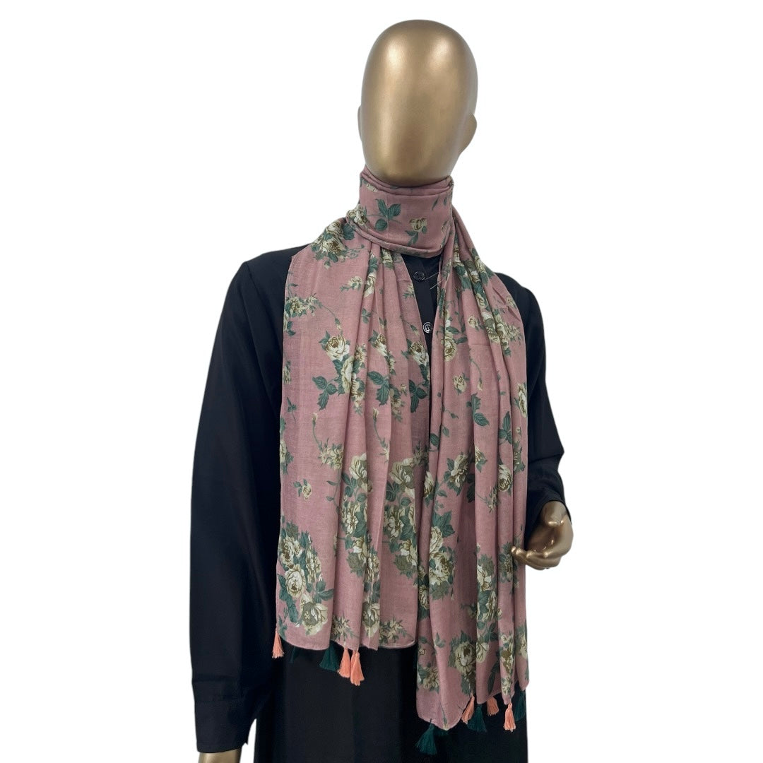 Cotton Floral with Tassels (Digital Print) - RF Abayas