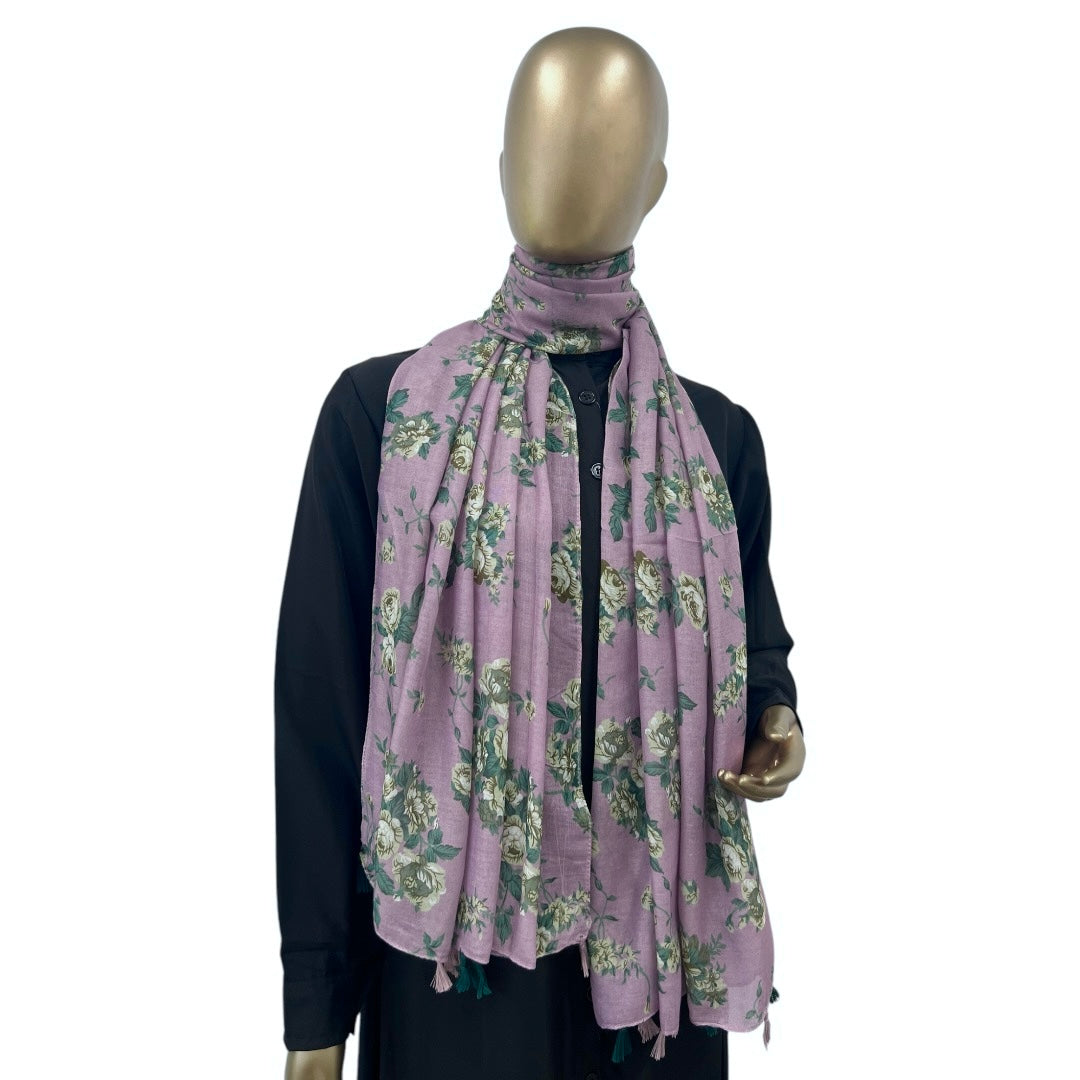 Cotton Floral with Tassels (Digital Print) - RF Abayas