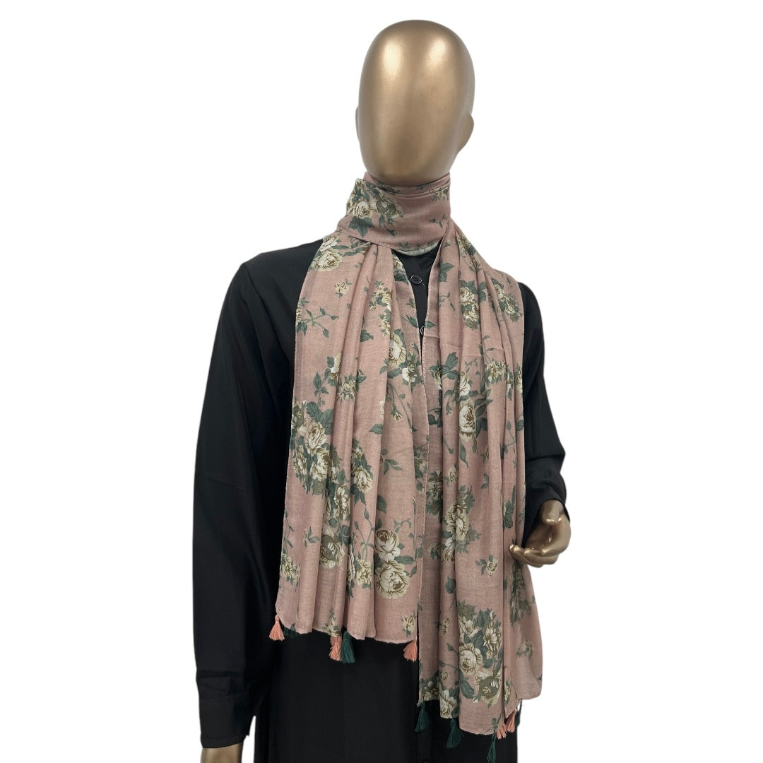 Cotton Floral with Tassels (Digital Print) - RF Abayas