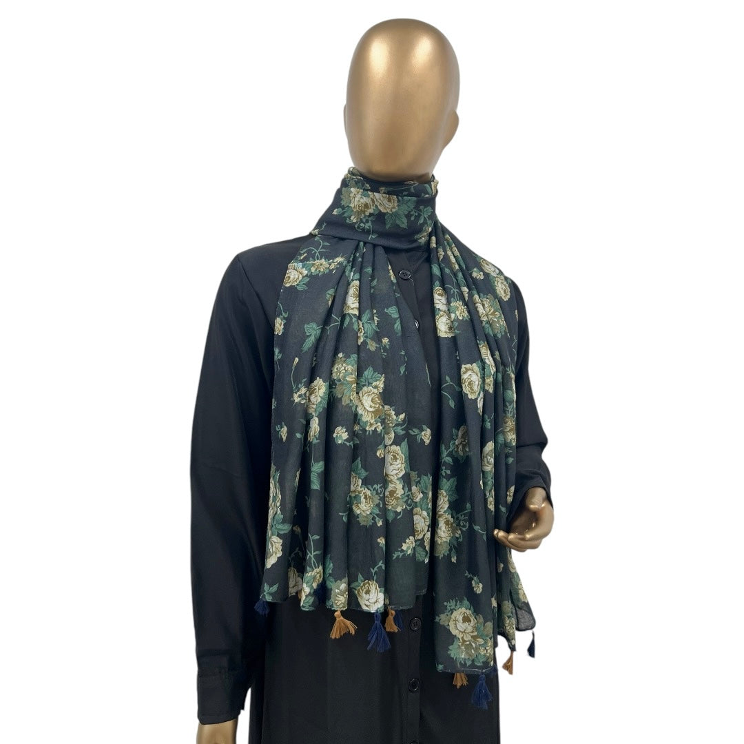 Cotton Floral with Tassels (Digital Print) - RF Abayas