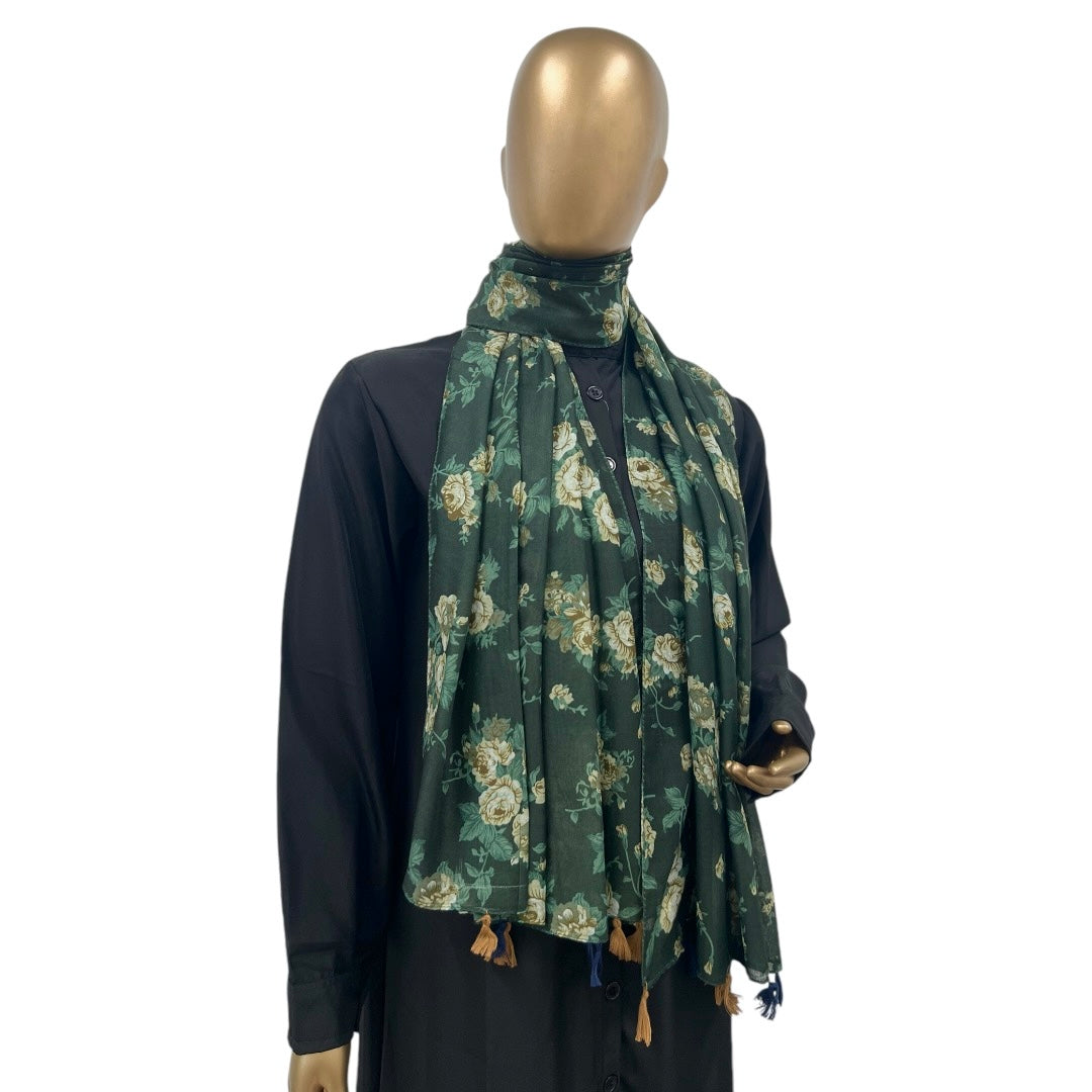 Cotton Floral with Tassels (Digital Print) - RF Abayas