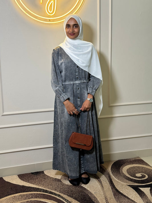 Denim Maxi Dress – Available in 3 Elegant Shades 👗 - Large & XL - RF Abayas