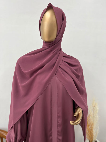 Everyday Comfort Abaya - Dark Pink - RF Abayas