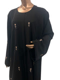 Flower Embroidered Korean Nida Abaya - RF Abayas