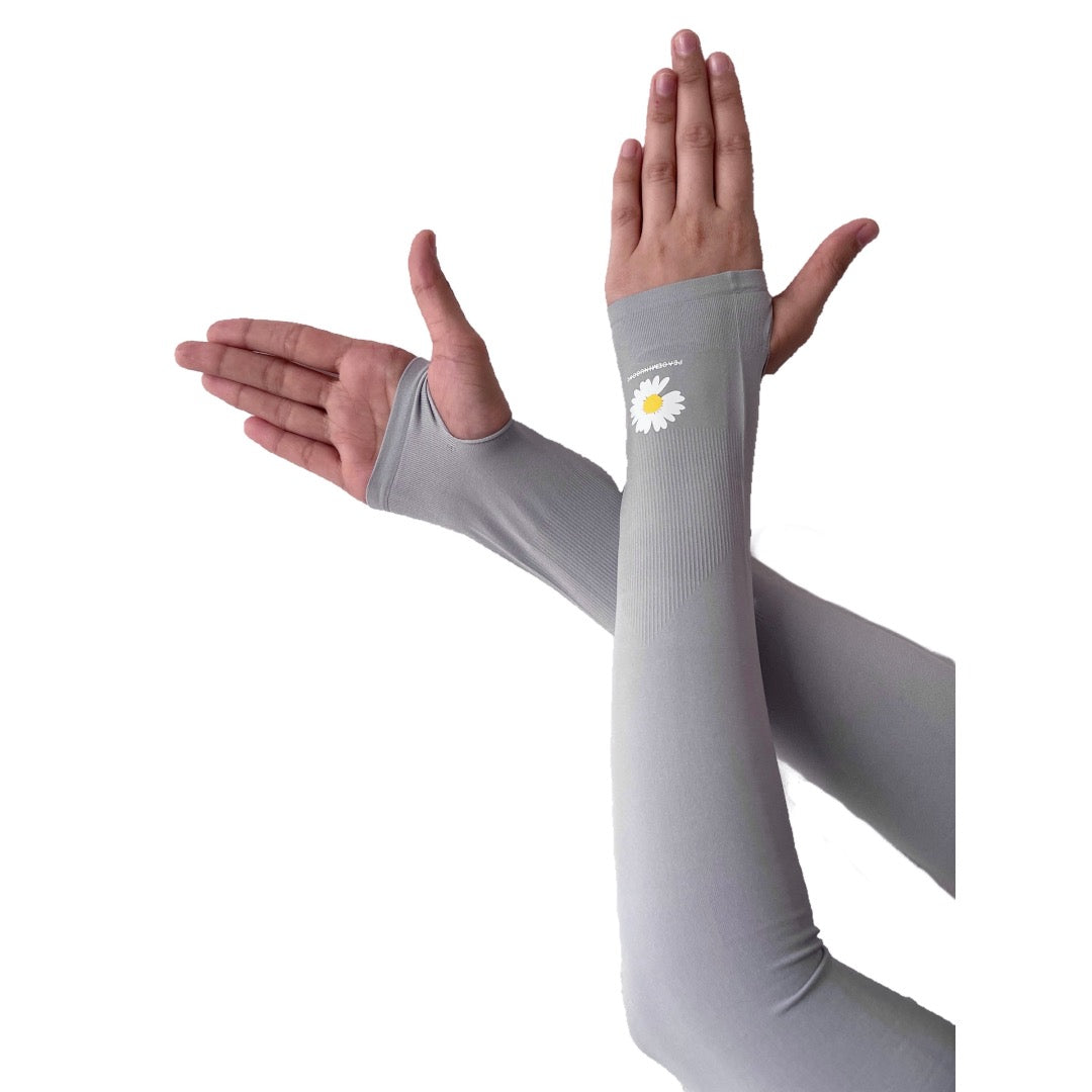 High Quality UV Cut Arm Sleeves - Flower Print - RF Abayas