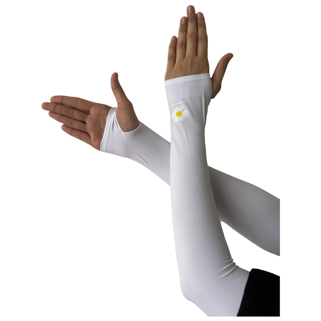 High Quality UV Cut Arm Sleeves - Flower Print - RF Abayas