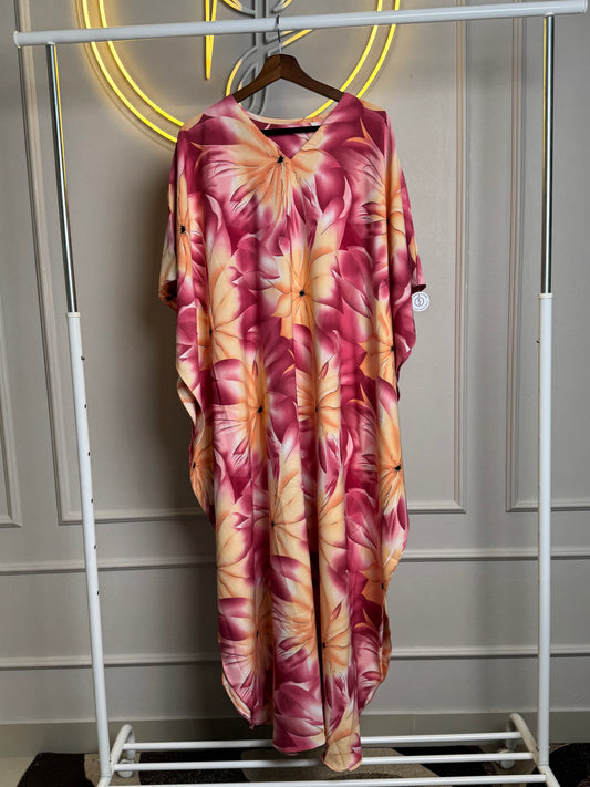 Kaftan Printed Maxi Dress – 54” Length | 3XL Size - RF Abayas
