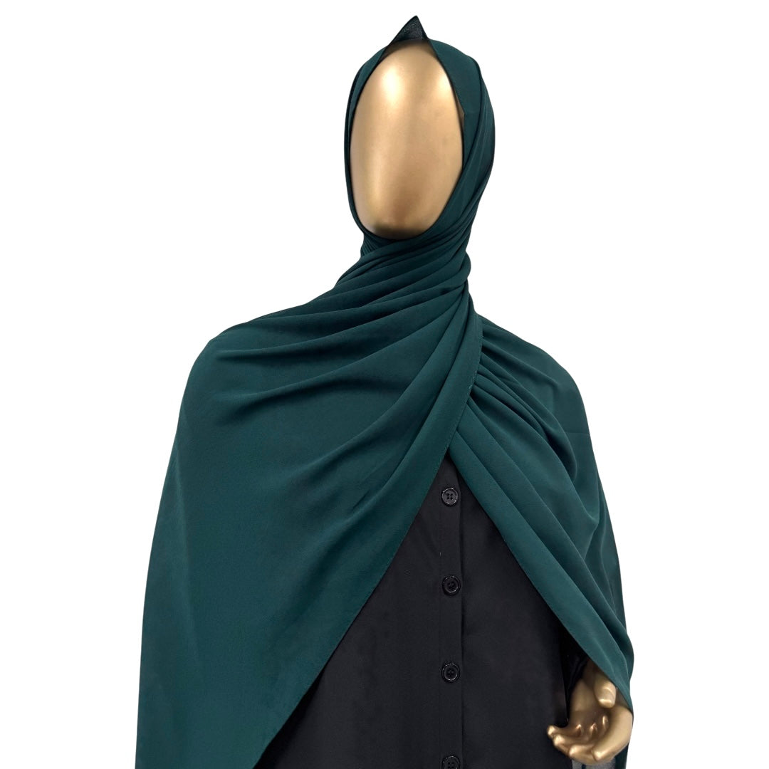 Malaysian Georgette ZR hijab in camel color by RF Abayas, draped fabric with elegant, lightweight design and subtle texture.
