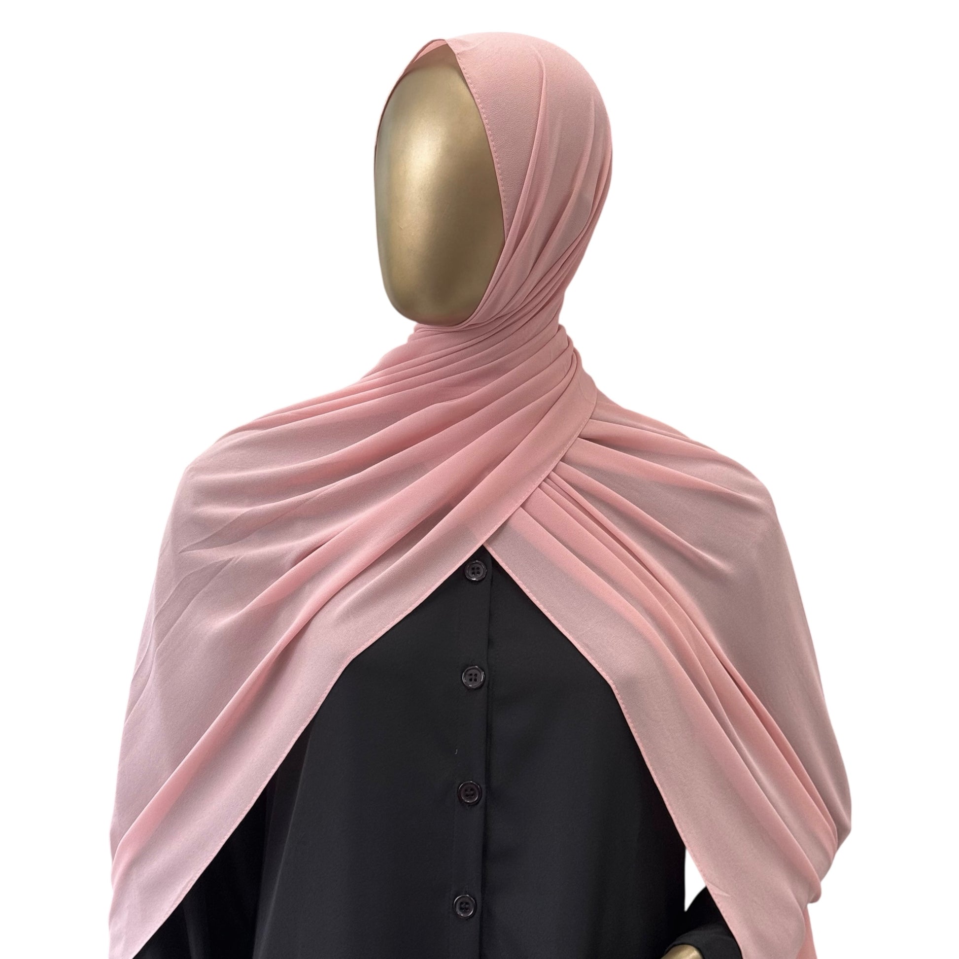 Malaysian Georgette ZR hijab by RF Abayas in camel color, lightweight and elegant for modest fashion.