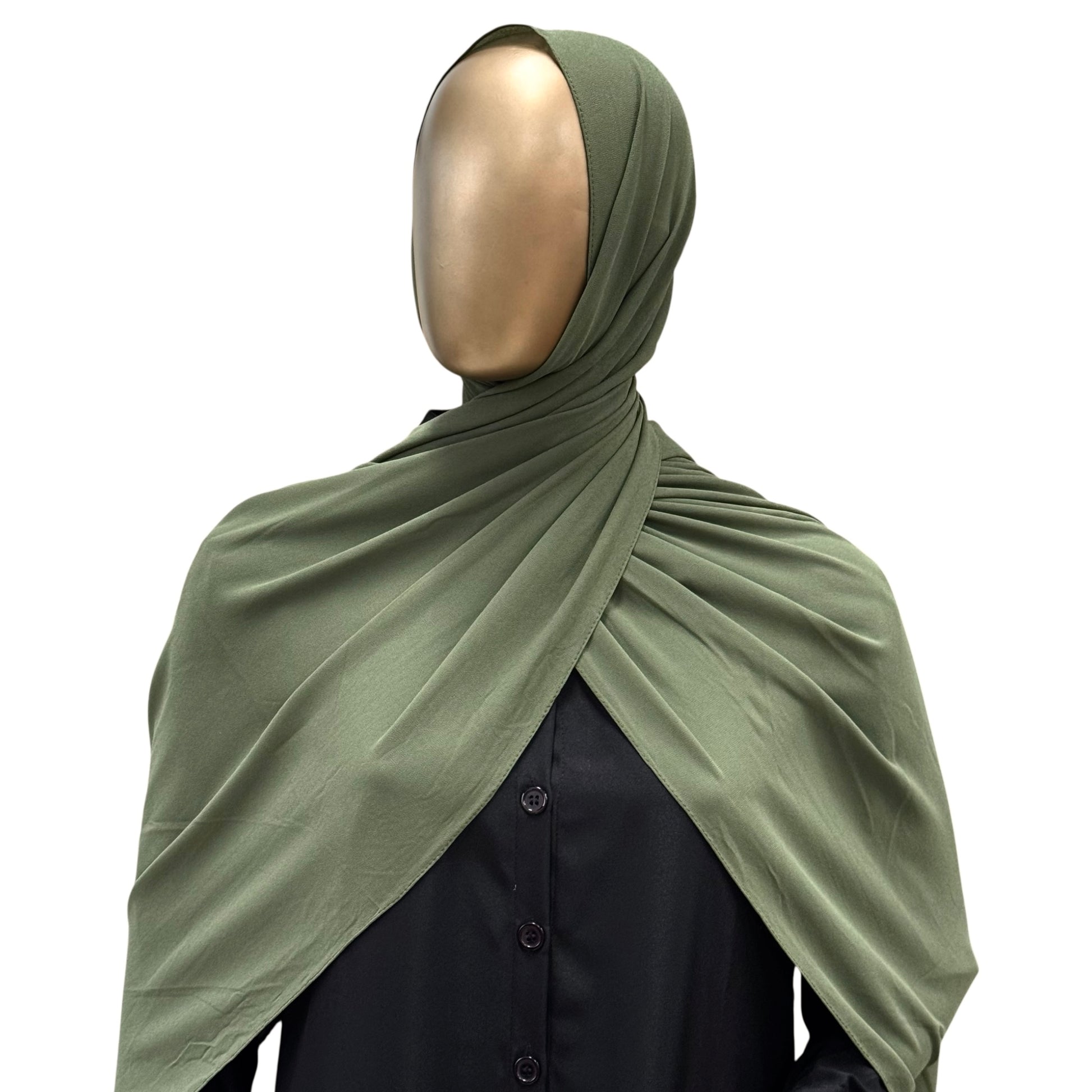 Malaysian Georgette ZR hijab in camel color by RF Abayas, lightweight and elegant Muslim headscarf for women.