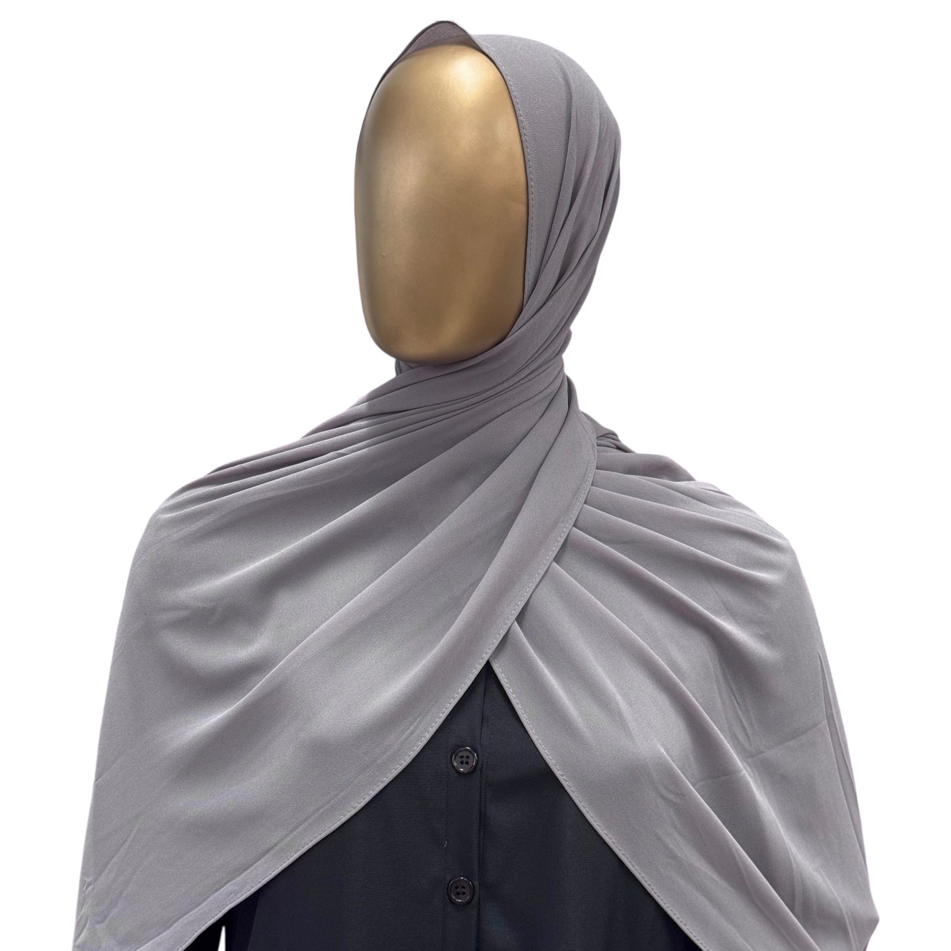 Malaysian Georgette ZR hijab in camel color by RF Abayas, lightweight and elegant fabric for modest fashion.