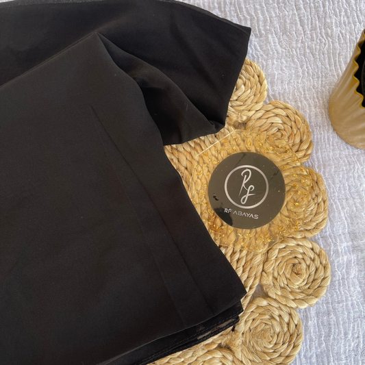 Premium Malaysian Georgette (Triple Black) - RF Abayas