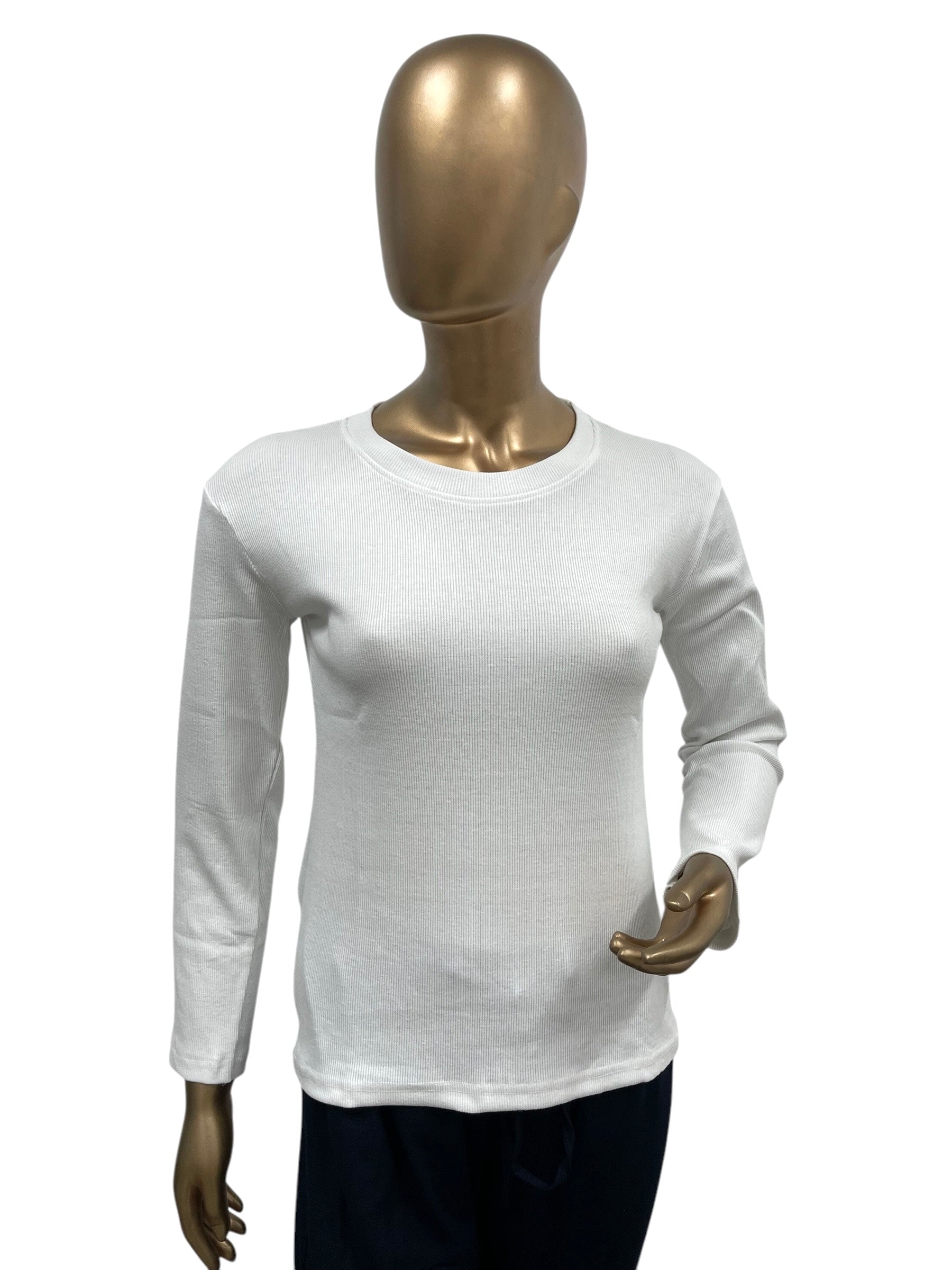 Ribbed Round Neck Inner Wear for Women |White Inner T-Shirt for Ladies ...