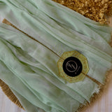 Pure cotton hijab with wrinkle-free finish, folded for display