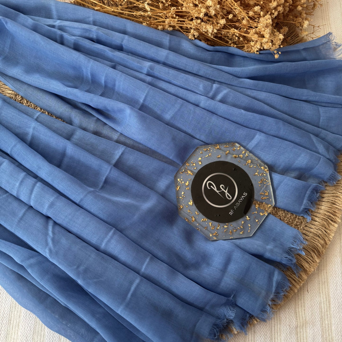 Pure cotton hijab with wrinkle-free finish, folded for display