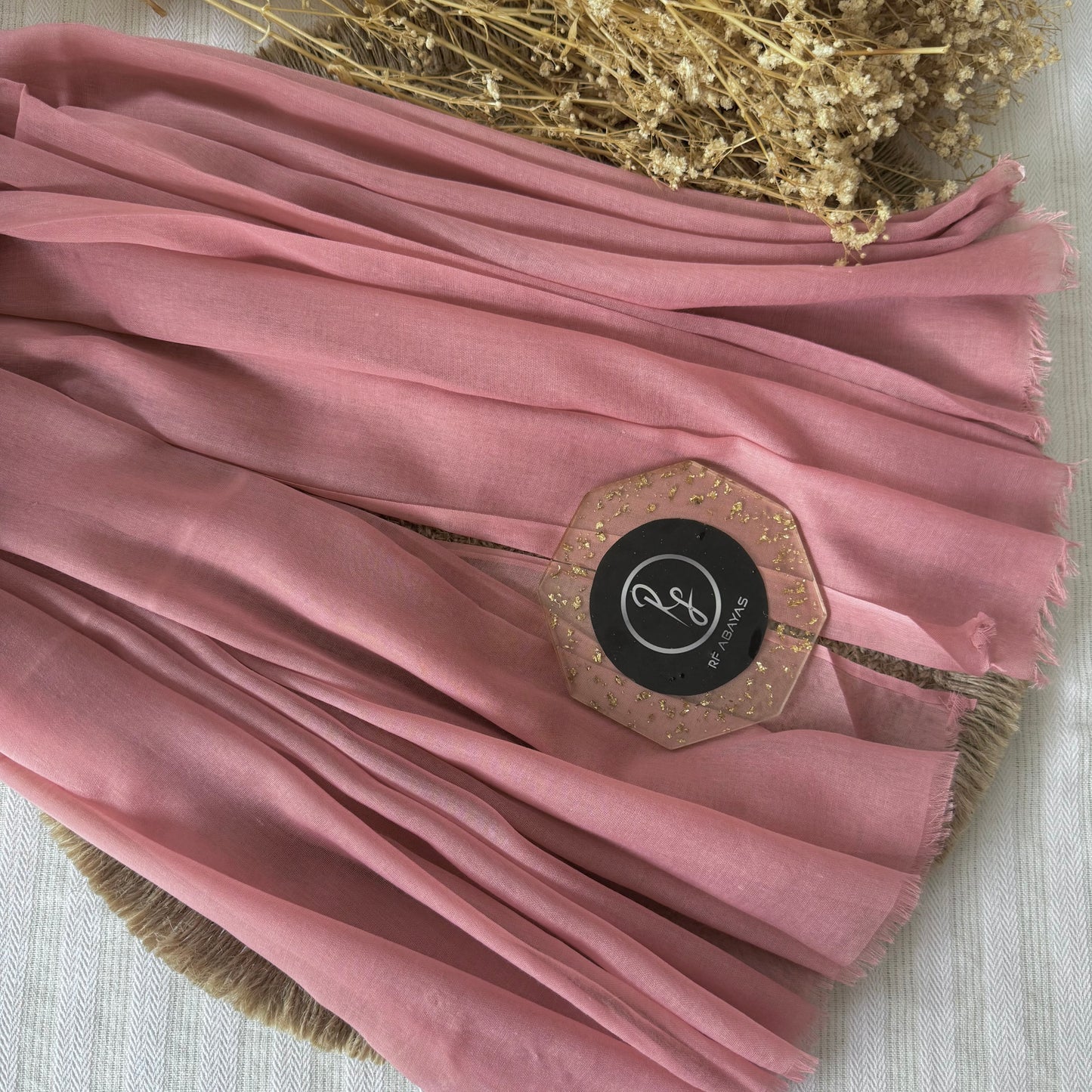 Pure cotton hijab with wrinkle-free finish, folded for display