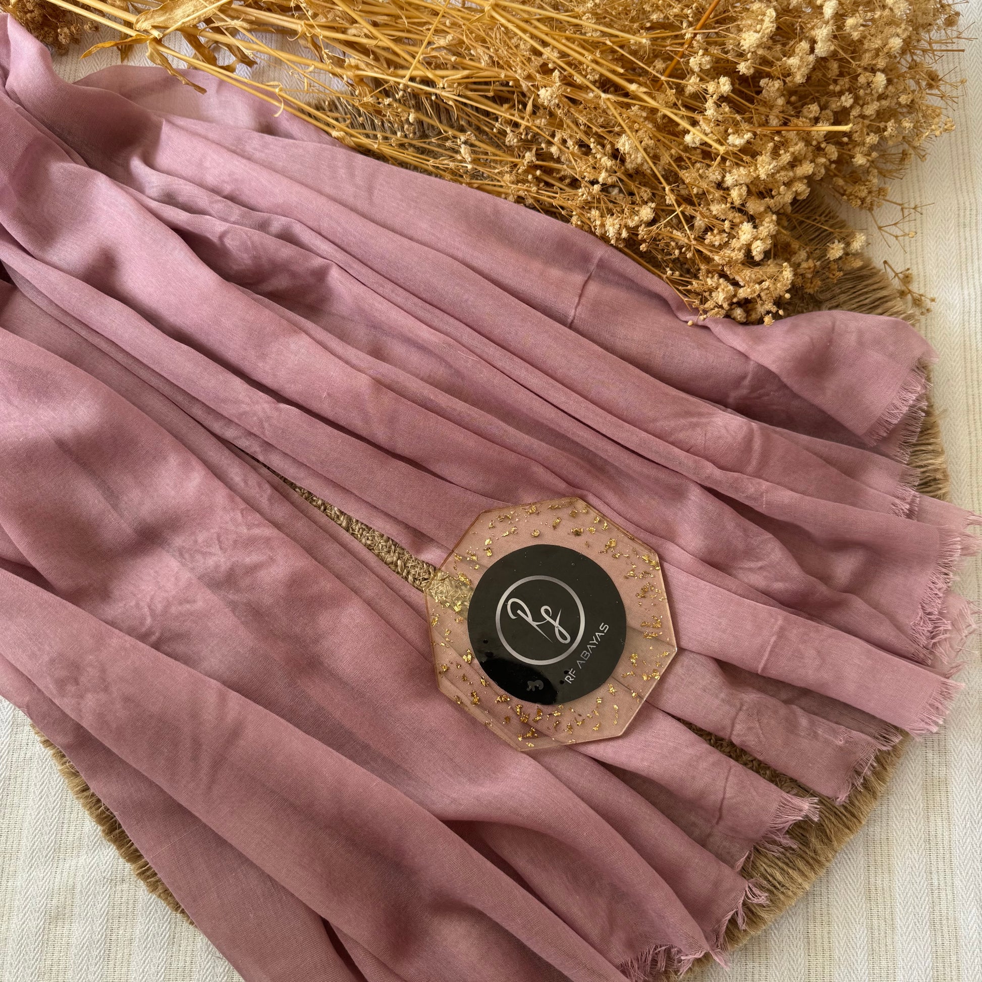 Pure cotton hijab with wrinkle-free finish, folded for display