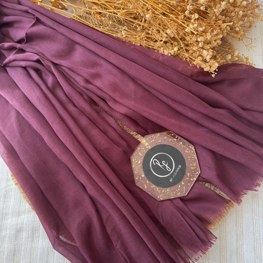 Pure cotton hijab with wrinkle-free finish, folded for display