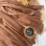 Pure cotton hijab with wrinkle-free finish, folded for display