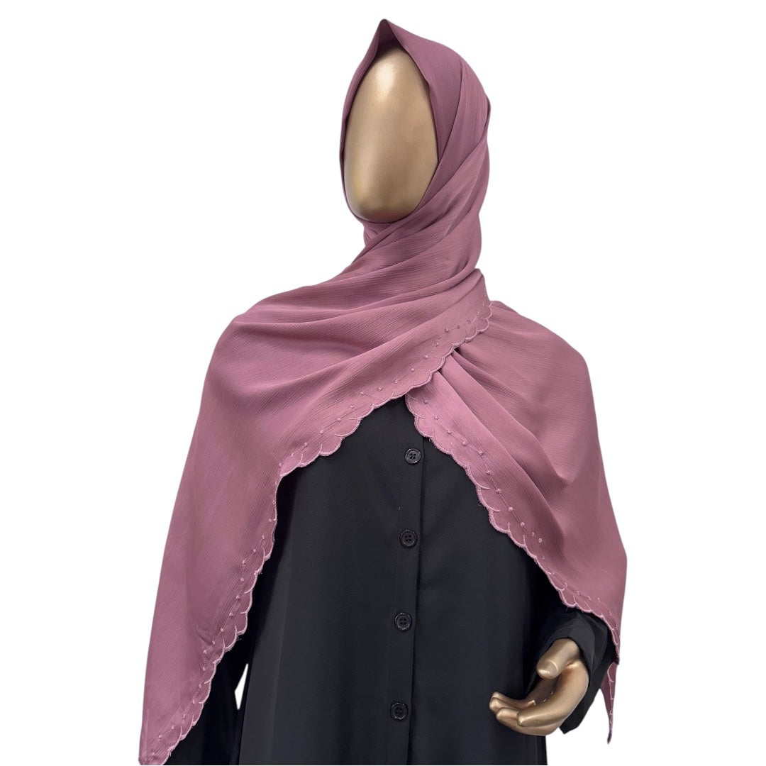 Textured Satin with Scallop - RF Abayas