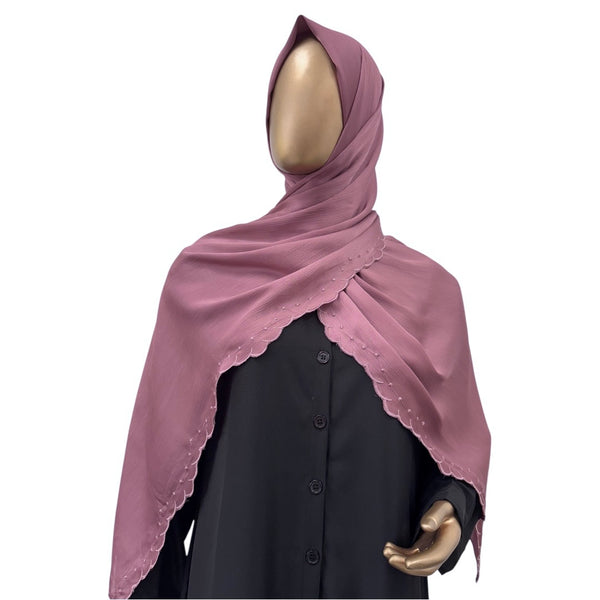 Textured Satin with Scallop - RF Abayas