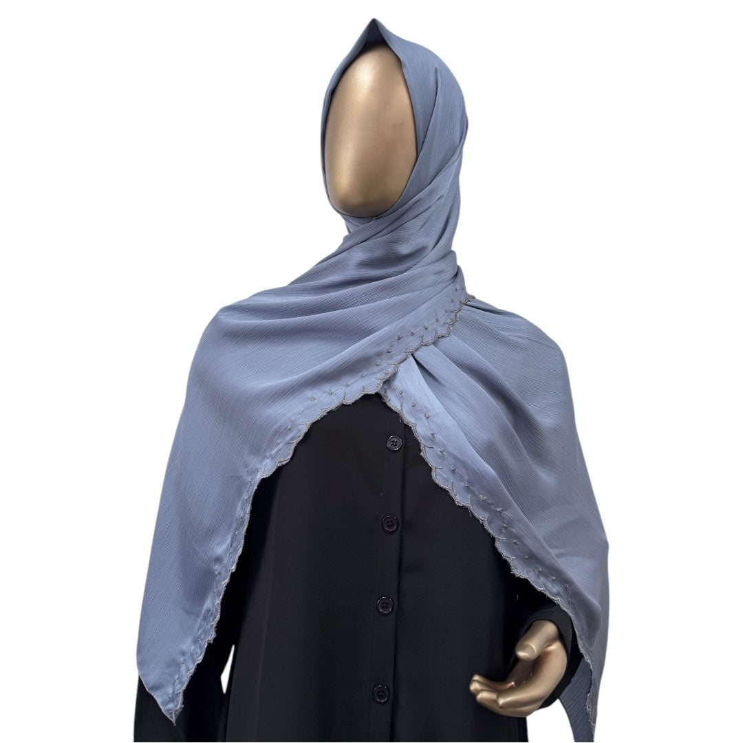 Textured Satin with Scallop - RF Abayas