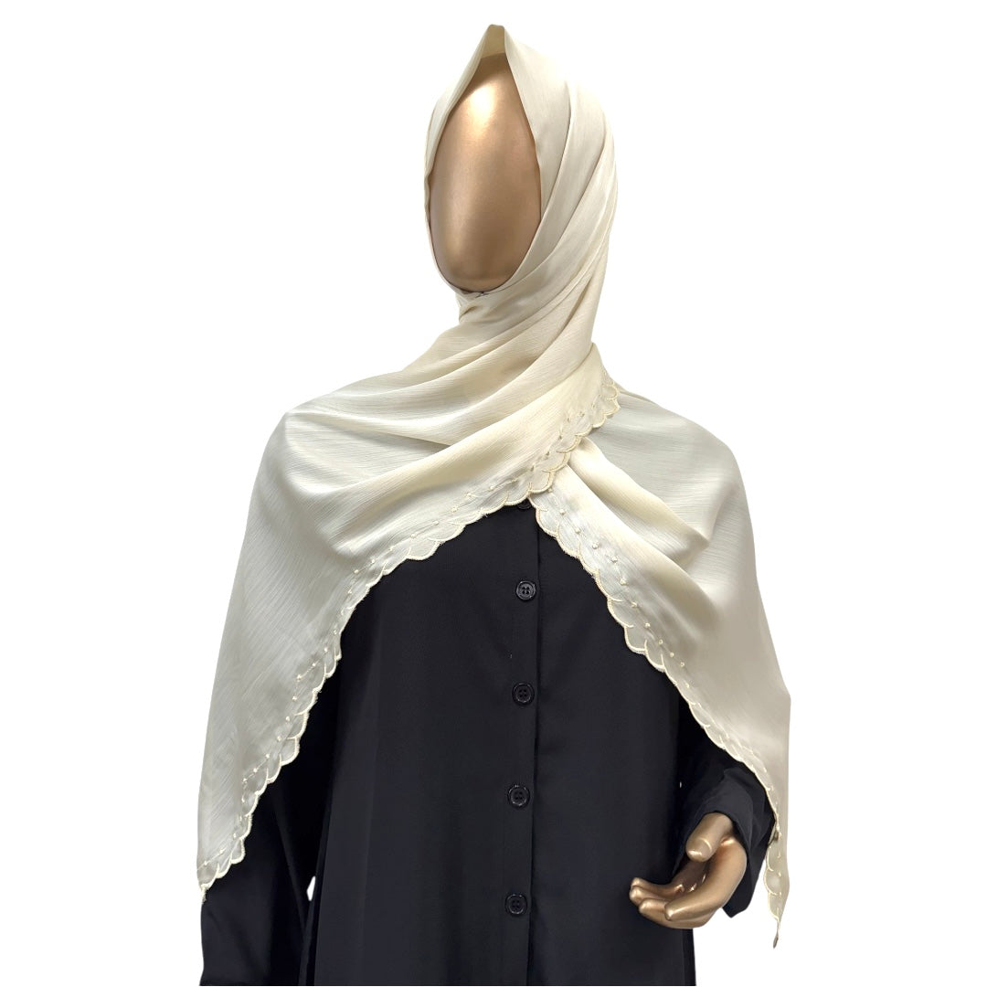 Textured Satin with Scallop - RF Abayas