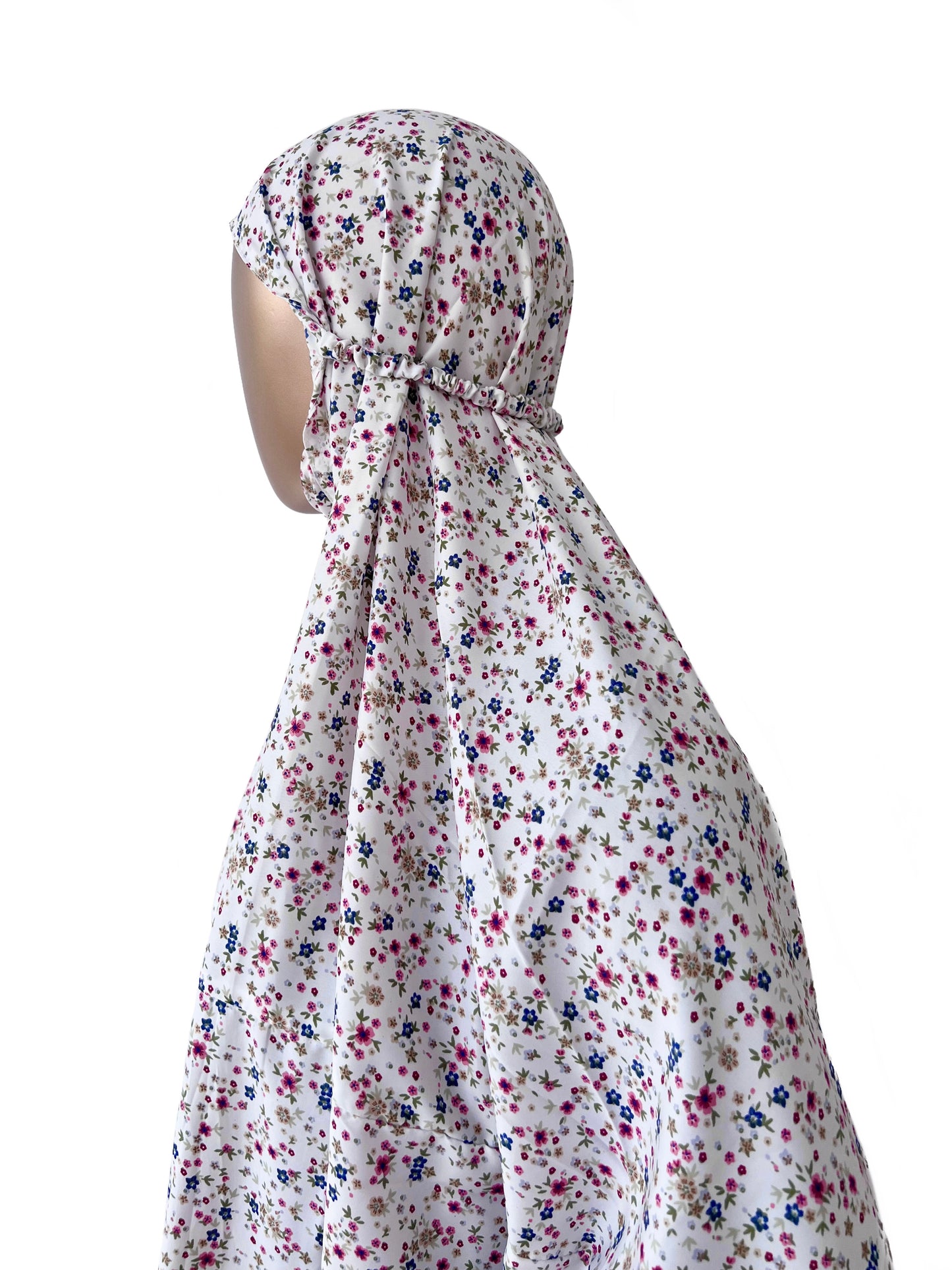 White Floral Kids Prayer Dress - RF Abayas