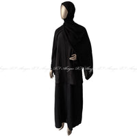 Black Embroidered Overcoat Attached Abaya