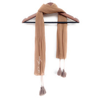 Half Pleated Chiffon with Tassels